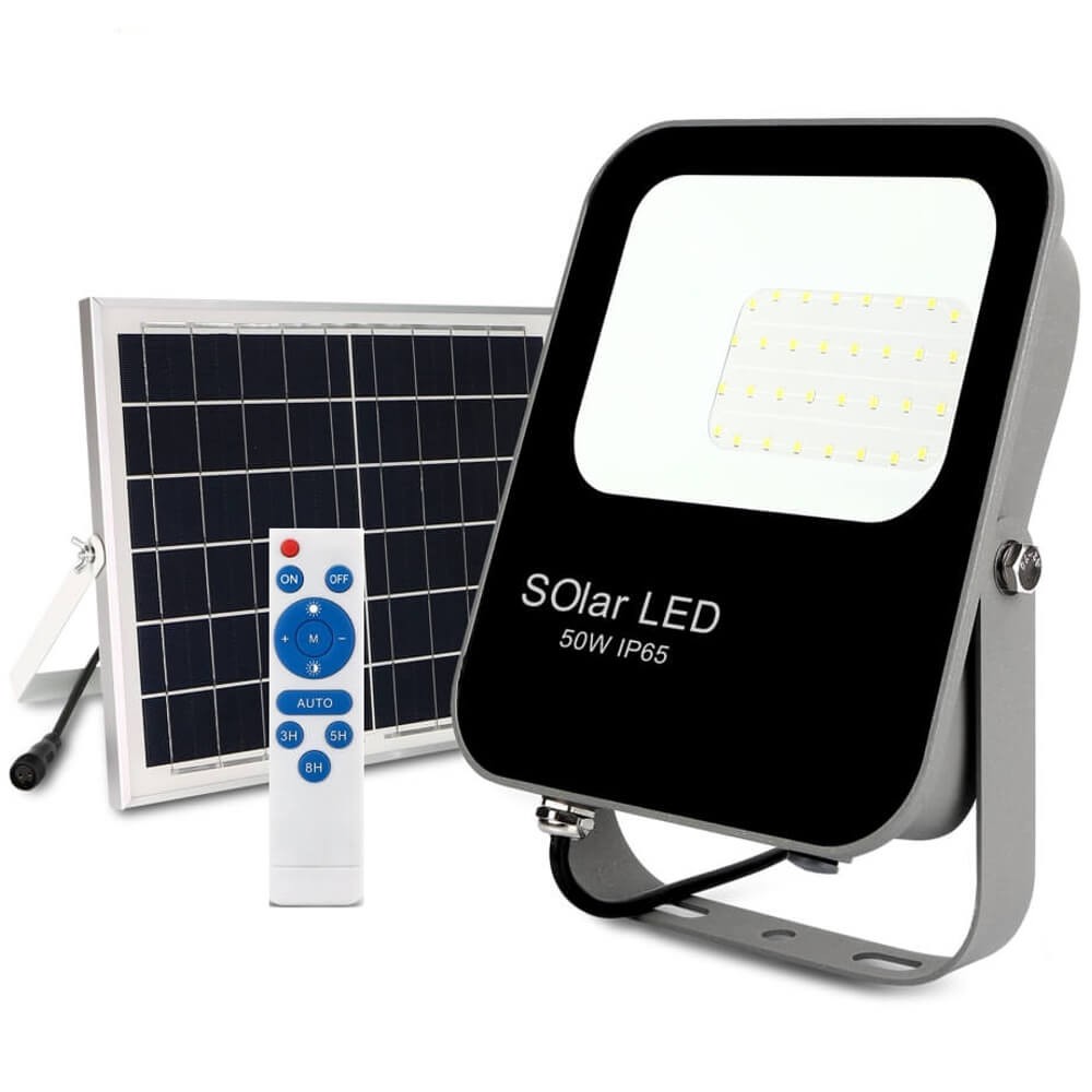 Foco proyector solar led portátil con bateria 30W